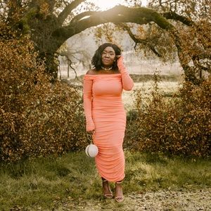 Amazon Ruched Bodycon Midi Dress